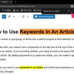 How To Use Keywords In Word